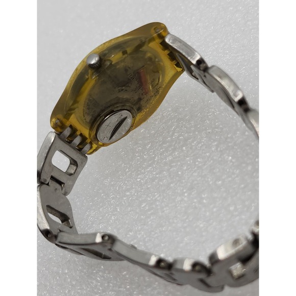 Swatch 2002 Big White numbers Metal bracelet Vintage Starburst Silver Dial Jelly - Picture 6 of 8